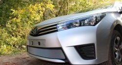 Сетка на бампер Russtal (хром) Toyota Corolla E180 дорестайлинг (2013-2016)