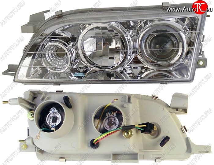 2 999 р. Левая фара SAT (хрусталь, линза) Toyota Corolla E100 универсал (1991-2002)  с доставкой в г. Тольятти