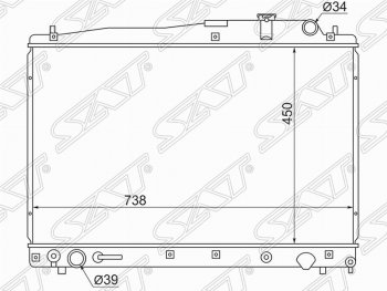 Радиатор двигателя SAT Toyota Estima AHR10,XR30, XR40 (2000-2006)