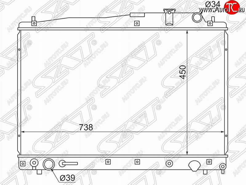 12 799 р. Радиатор двигателя SAT Toyota Estima AHR10,XR30, XR40 (2000-2006)  с доставкой в г. Тольятти