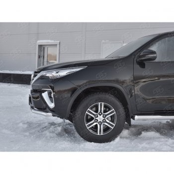 17 699 р. Защита переднего бампера (Ø63 мм, нержавейка) SLITKOFF Toyota Fortuner AN160 дорестайлинг (2015-2020)  с доставкой в г. Тольятти. Увеличить фотографию 3