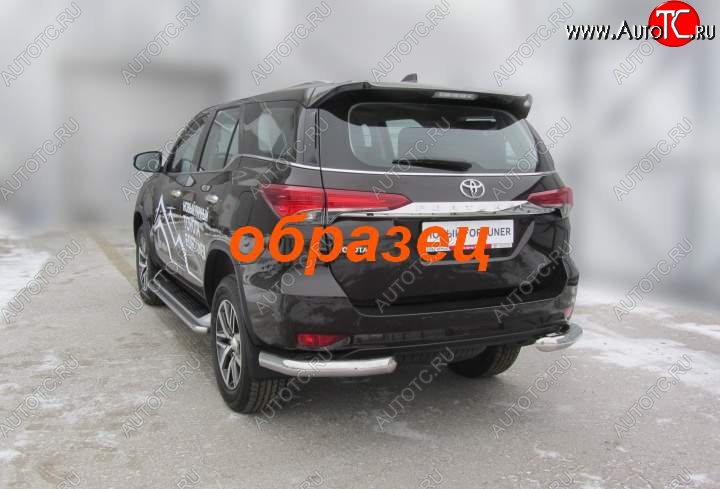 8 999 р. Уголки d76 Toyota Fortuner AN160 дорестайлинг (2015-2020) (Цвет: серебристый)  с доставкой в г. Тольятти