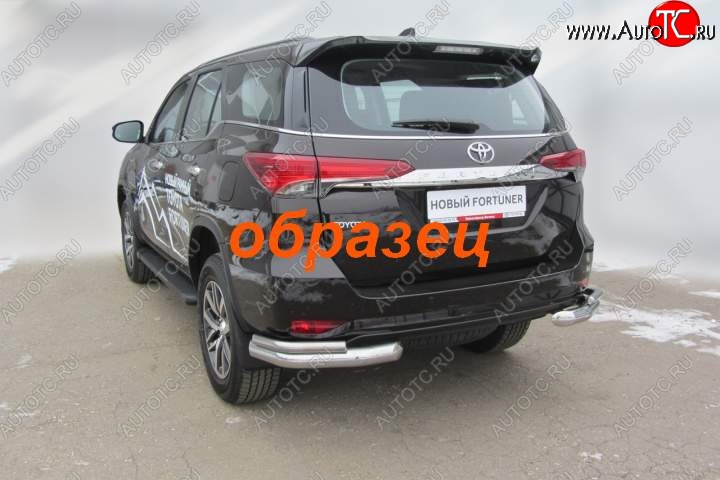 14 999 р. Уголки d76+d42 двойные Toyota Fortuner AN160 дорестайлинг (2015-2020) (Цвет: серебристый)  с доставкой в г. Тольятти