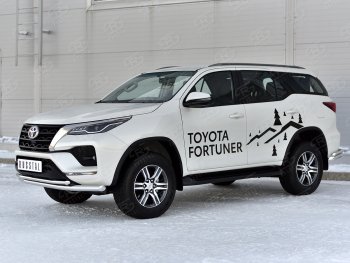 22 999 р. Защита переднего бампера (2 трубы Ø63 и 42 мм, нержавейка) SLITKOFF  Toyota Fortuner  AN160 (2020-2025) рестайлинг  с доставкой в г. Тольятти. Увеличить фотографию 2