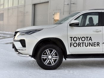 22 999 р. Защита переднего бампера (2 трубы Ø63 и 42 мм, нержавейка) SLITKOFF  Toyota Fortuner  AN160 (2020-2025) рестайлинг  с доставкой в г. Тольятти. Увеличить фотографию 4