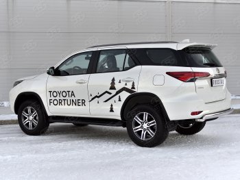 10 649 р. Защита заднего бампера (Ø75х42 мм, нержавейка) Russtal  Toyota Fortuner  AN160 (2020-2025) рестайлинг  с доставкой в г. Тольятти. Увеличить фотографию 3