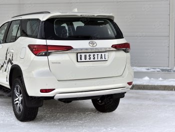 10 649 р. Защита заднего бампера (Ø75х42 мм, нержавейка) Russtal  Toyota Fortuner  AN160 (2020-2025) рестайлинг  с доставкой в г. Тольятти. Увеличить фотографию 2