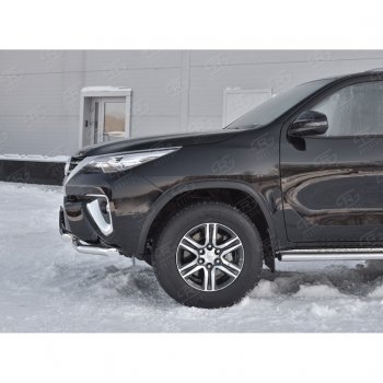 26 499 р. Защита переднего бампера (2 трубыØ63 мм, нержавейка) SLITKOFF  Toyota Highlander  XU50 (2013-2017) дорестайлинг  с доставкой в г. Тольятти. Увеличить фотографию 1