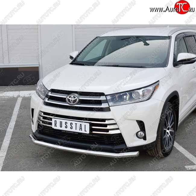 17 999 р. Одинарная защита переднего бампера диаметром 63 мм SLITKOFF Toyota Highlander XU50 дорестайлинг (2013-2017)  с доставкой в г. Тольятти