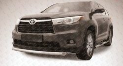 Защита переднего бампера из короткой трубы диаметром 76 мм Slitkoff Toyota Highlander XU50 дорестайлинг (2013-2017)