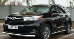 16 999 р. Одинарная защита переднего бампера диаметром 63 мм SLITKOFF Toyota Highlander XU50 дорестайлинг (2013-2017)  с доставкой в г. Тольятти. Увеличить фотографию 2