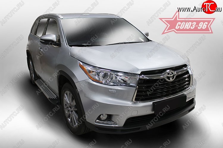 9 089 р. Пороги из алюминиевого профиля Souz-96 Toyota Highlander XU50 дорестайлинг (2013-2017)  с доставкой в г. Тольятти