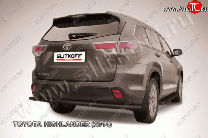 12 399 р. Защита задняя Slitkoff Toyota Highlander XU50 дорестайлинг (2013-2017) (Цвет: серебристый)  с доставкой в г. Тольятти