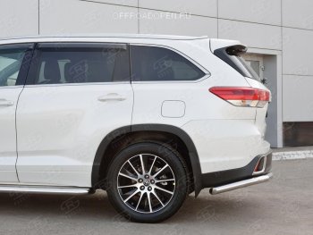 17 999 р. Защита заднего бампера (Ø63 мм уголки, нержавейка) SLITKOFF Toyota Highlander XU50 дорестайлинг (2013-2017)  с доставкой в г. Тольятти. Увеличить фотографию 2