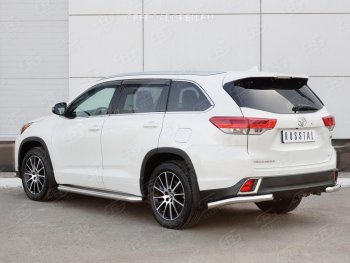 17 999 р. Защита заднего бампера (Ø63 мм уголки, нержавейка) SLITKOFF Toyota Highlander XU50 дорестайлинг (2013-2017)  с доставкой в г. Тольятти. Увеличить фотографию 4