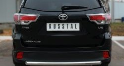 17 999 р. Защита заднего бампера (Ø63 мм, нержавейка) SLITKOFF Toyota Highlander XU50 дорестайлинг (2013-2017)  с доставкой в г. Тольятти. Увеличить фотографию 2