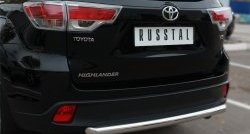 17 999 р. Защита заднего бампера (Ø63 мм, нержавейка) SLITKOFF Toyota Highlander XU50 дорестайлинг (2013-2017)  с доставкой в г. Тольятти. Увеличить фотографию 3