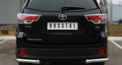 14 949 р. Защита заднего бампера (Ø63 мм уголки, нержавейка) SLITKOFF Toyota Highlander XU50 дорестайлинг (2013-2017)  с доставкой в г. Тольятти. Увеличить фотографию 2