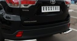 14 949 р. Защита заднего бампера (Ø63 мм уголки, нержавейка) SLITKOFF Toyota Highlander XU50 дорестайлинг (2013-2017)  с доставкой в г. Тольятти. Увеличить фотографию 3