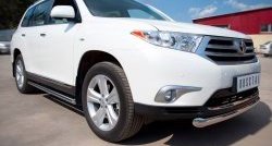 13 299 р. Защита порогов из круглой трубы диаметром 76 мм (рестайлинг) Russtal  Toyota Highlander  XU40 (2010-2013) рестайлинг (Защита порогов с со скосами на торцах (вариант 1))  с доставкой в г. Тольятти. Увеличить фотографию 4