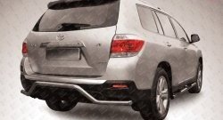 12 999 р. Защита заднего бампера из фигурной трубы диаметром 57 мм Slitkoff  Toyota Highlander  XU40 (2010-2013) рестайлинг (Цвет: нержавеющая полированная сталь)  с доставкой в г. Тольятти. Увеличить фотографию 1