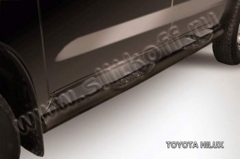 15 899 р. Защита порогов Slitkoff  Toyota Hilux  AN20,AN30 (2011-2016)  2-ой рестайлинг (Цвет: серебристый)  с доставкой в г. Тольятти. Увеличить фотографию 1