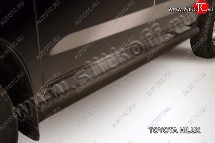 14 449 р. Защита порогов Slitkoff Toyota Hilux AN20,AN30  2-ой рестайлинг (2011-2016) (Цвет: серебристый)  с доставкой в г. Тольятти