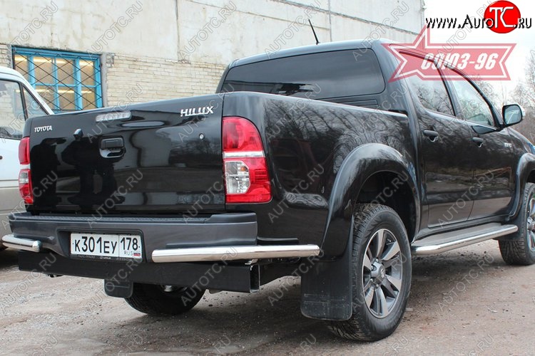 9 539 р. Защита заднего бампера из боковых уголков Souz-96 (d60) Toyota Hilux AN20,AN30  2-ой рестайлинг (2011-2016)  с доставкой в г. Тольятти