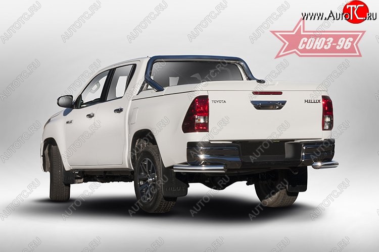 13 769 р. Защита заднего бампера из боковых уголков Souz-96 (d76) Toyota Hilux AN120 дорестайлинг (2016-2020)  с доставкой в г. Тольятти