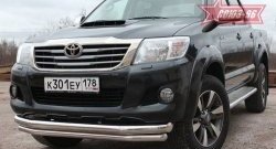 Защита переднего бампера двойная Souz-96 (d76/60) Toyota Hilux AN20,AN30  2-ой рестайлинг (2011-2016)