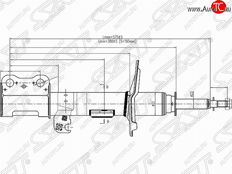 3 599 р. Правый амортизатор передний SAT Toyota Ipsum ACM20 дорестайлинг (2001-2003)  с доставкой в г. Тольятти