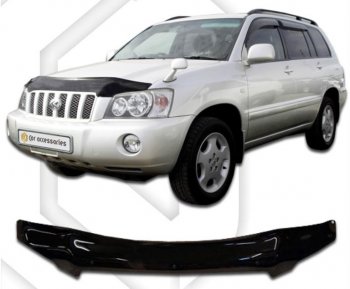 2 289 р. Дефлектор капота CA-Plastiс Toyota Kluger XU20 дорестайлинг (2000-2003) (серия Classic черный, Без надписи)  с доставкой в г. Тольятти. Увеличить фотографию 2