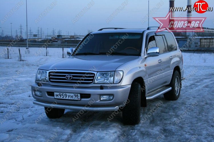 14 984 р. Защита переднего бампера одинарная Souz-96 (d76) Toyota Land Cruiser 100 дорестайлинг (1998-2002)  с доставкой в г. Тольятти