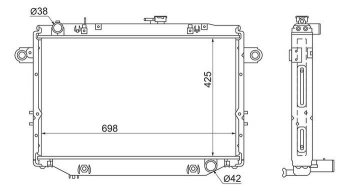 Радиатор двигателя SAT (1HZ/1FZ-FE 4.2/4.5 GENERAL SPEC) Toyota Land Cruiser J105 (1998-2007)