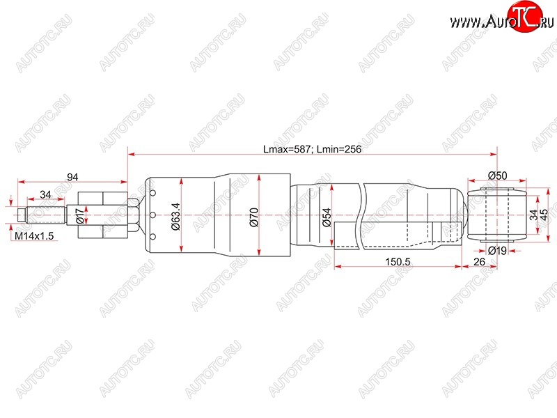 2 769 р. Амортизатор задний LH=RH SAT Toyota Land Cruiser 100 дорестайлинг (1998-2002)  с доставкой в г. Тольятти