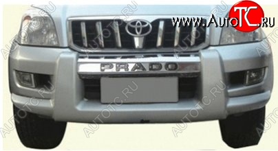 19 449 р. Накладка на передний бампер CT Toyota Land Cruiser Prado J120 (2002-2009) (Неокрашенная)  с доставкой в г. Тольятти