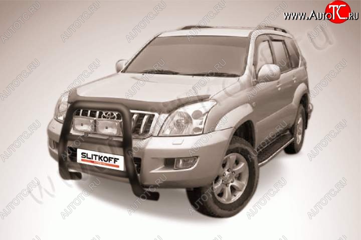 22 999 р. Кенгурятник d76 высокий Toyota Land Cruiser Prado J120 (2002-2009) (Цвет: серебристый)  с доставкой в г. Тольятти