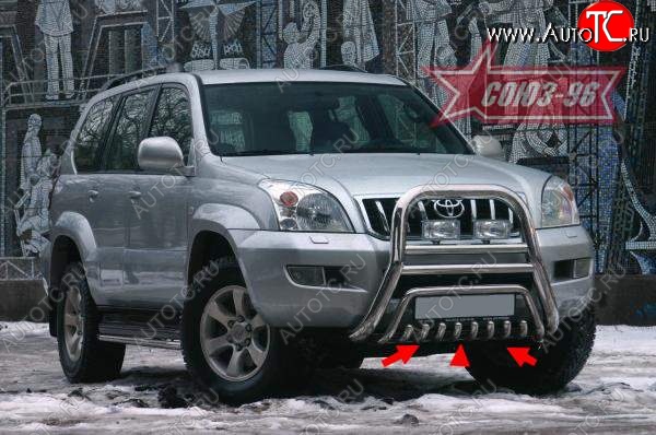 15 434 р. Защита переднего бампера нижняя Souz-96 Toyota Land Cruiser Prado J120 (2002-2009)  с доставкой в г. Тольятти