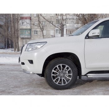 18 399 р. Защита переднего бампера (Ø63 мм, нержавейка) SLITKOFF Toyota Land Cruiser Prado J150 2-ой рестайлинг (2017-2020)  с доставкой в г. Тольятти. Увеличить фотографию 4