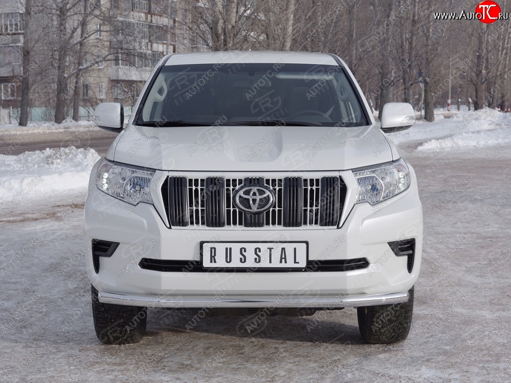 18 399 р. Защита переднего бампера (Ø63 мм, нержавейка) SLITKOFF Toyota Land Cruiser Prado J150 2-ой рестайлинг (2017-2020)  с доставкой в г. Тольятти