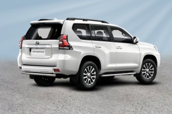 Защита заднего бампера Slitkoff (Ø 57 мм, короткая) Toyota (Тойота) Land Cruiser Prado (Лэнд)  J150 (2017-2020) J150 2-ой рестайлинг