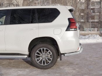 20 349 р. Защита заднего бампера (Ø63 мм, нержавейка) SLITKOFF Toyota Land Cruiser Prado J150 2-ой рестайлинг (2017-2020)  с доставкой в г. Тольятти. Увеличить фотографию 2