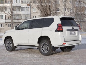 20 349 р. Защита заднего бампера (Ø63 мм, нержавейка) SLITKOFF Toyota Land Cruiser Prado J150 2-ой рестайлинг (2017-2020)  с доставкой в г. Тольятти. Увеличить фотографию 3