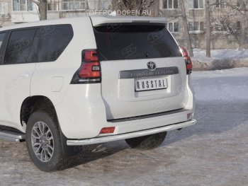 20 349 р. Защита заднего бампера (Ø63 мм, нержавейка) SLITKOFF Toyota Land Cruiser Prado J150 2-ой рестайлинг (2017-2020)  с доставкой в г. Тольятти. Увеличить фотографию 4