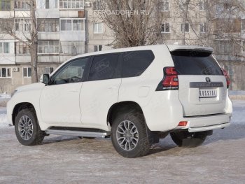 17 399 р. Защита заднего бампера (Ø76 мм, нержавейка) SLITKOFF Toyota Land Cruiser Prado J150 2-ой рестайлинг (2017-2020)  с доставкой в г. Тольятти. Увеличить фотографию 2