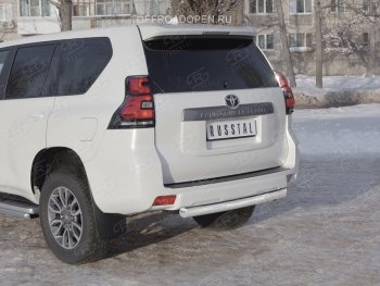 17 399 р. Защита заднего бампера (Ø76 мм, нержавейка) SLITKOFF Toyota Land Cruiser Prado J150 2-ой рестайлинг (2017-2020)  с доставкой в г. Тольятти. Увеличить фотографию 3