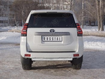 17 399 р. Защита заднего бампера (Ø76 мм, нержавейка) SLITKOFF Toyota Land Cruiser Prado J150 2-ой рестайлинг (2017-2020)  с доставкой в г. Тольятти. Увеличить фотографию 4