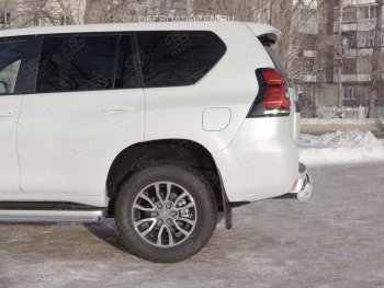 Защита заднего бампера (Ø76 мм, нержавейка) SLITKOFF Toyota Land Cruiser Prado J150 2-ой рестайлинг (2017-2020)