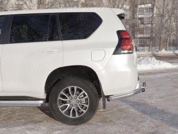 10 999 р. Защита заднего бампера (Ø76 мм уголки, нержавейка) SLITKOFF Toyota Land Cruiser Prado J150 2-ой рестайлинг (2017-2020)  с доставкой в г. Тольятти. Увеличить фотографию 3