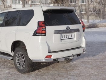 10 999 р. Защита заднего бампера (Ø76 мм уголки, нержавейка) SLITKOFF Toyota Land Cruiser Prado J150 2-ой рестайлинг (2017-2020)  с доставкой в г. Тольятти. Увеличить фотографию 4